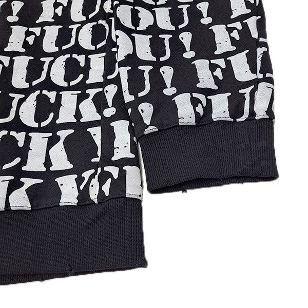 NUMBER (N)INE 06SSGUNS期ダメージ加工 FUCK YOU パーカー 総柄ZIPUPスウェットパーカー 古着・中古-5枚目のアイテム画像