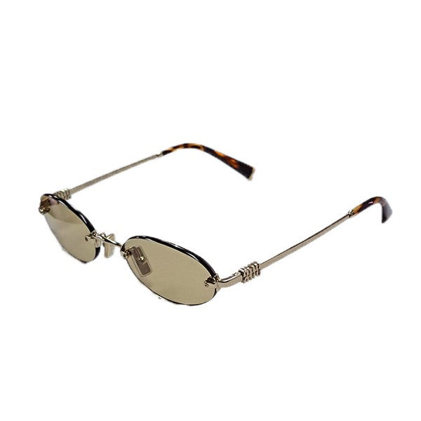 MIU MIU オーバルレンズリムレスロゴサングラスSMU A54 ZVN-10R 古着・中古-3枚目のアイテム画像