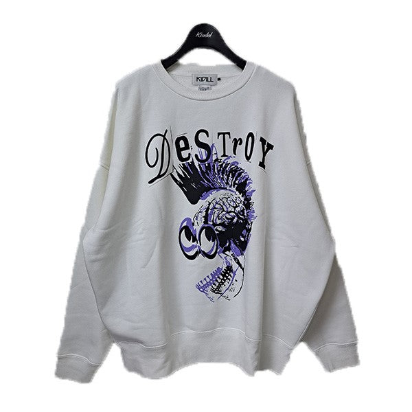 KIDILL 24AWDESTROY PUNK SKULL SWEATデストロイパンクスカルスウェットKL876 古着・中古-1枚目のアイテム画像