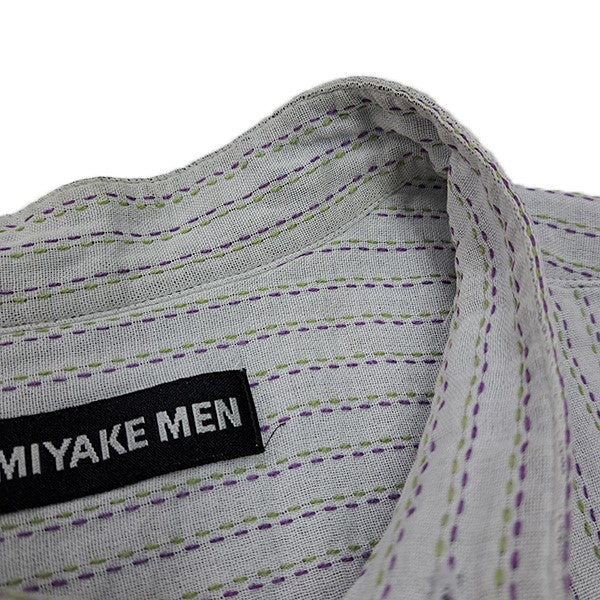 ISSEY MIYAKE MEN(イッセイミヤケ) ガーゼストライプバンドカラー