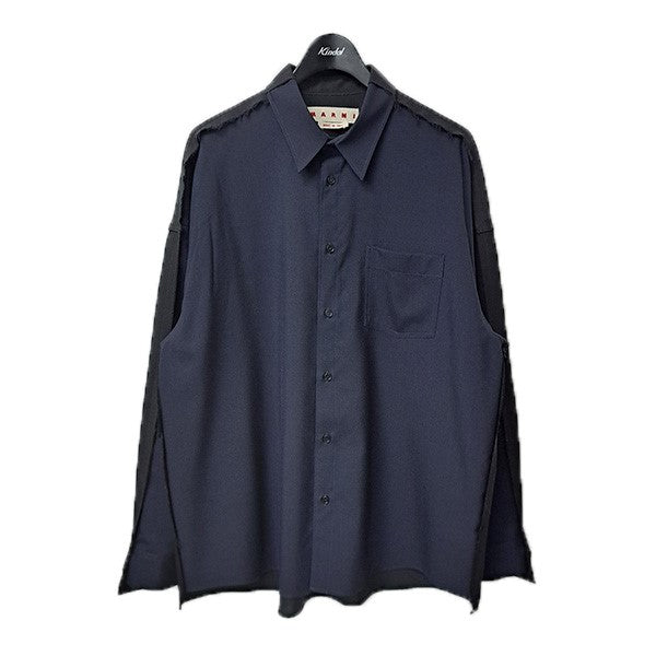 MARNI 25SSトロピカルウールドッキングシャツCUMU0278UD 古着・中古-1枚目のアイテム画像