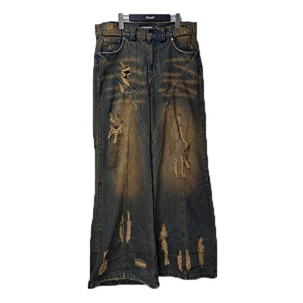 NO／FAITH STUDIOS ビンテージ加工ワイドデニムパンツ 古着・中古-1枚目のアイテム画像