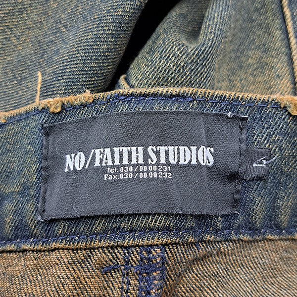 NO／FAITH STUDIOS ビンテージ加工ワイドデニムパンツ 古着・中古-7枚目のアイテム画像
