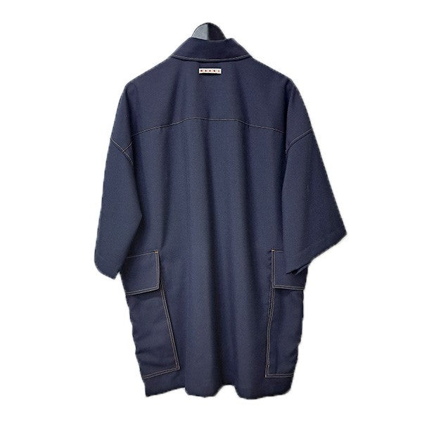 23AWトロピカルウール半袖シャツ　オーバーサイズシャツCUMU0207A0