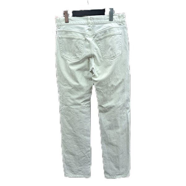 ボタンフライパンツ　ホワイトデニムストレートパンツ745 HR COATED DENIM