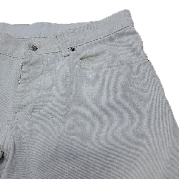 ボタンフライパンツ　ホワイトデニムストレートパンツ745 HR COATED DENIM