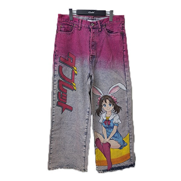 doublet 25SSANIME HAND PAINTING DENIM PANTSアニメプリントデニムパンツ25SS06PT296 古着・中古-1枚目のアイテム画像