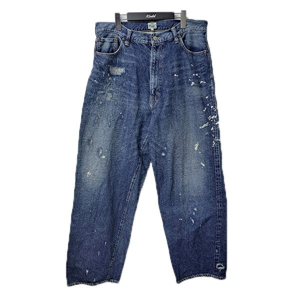 14oz． DENIM 5POCKET WIDE PANTSビンテージワイドデニムパンツGL42579H