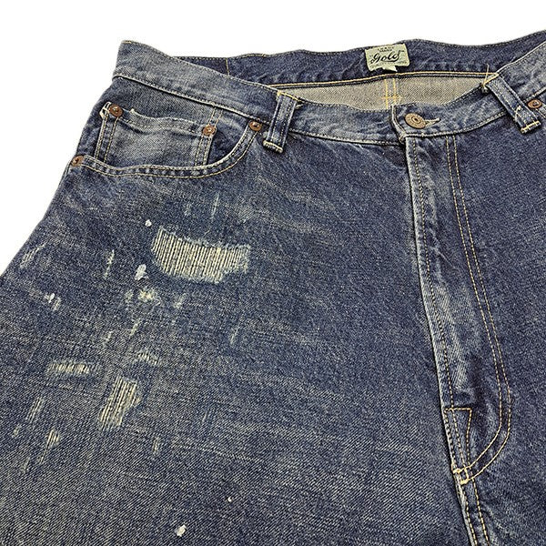 14oz． DENIM 5POCKET WIDE PANTSビンテージワイドデニムパンツGL42579H