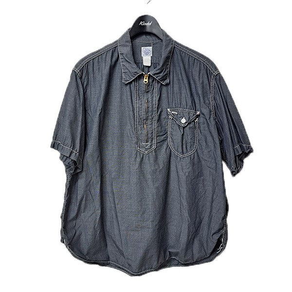 半袖ハーフZIPシャツ　プルオーバー半袖シャツLBS1-EE