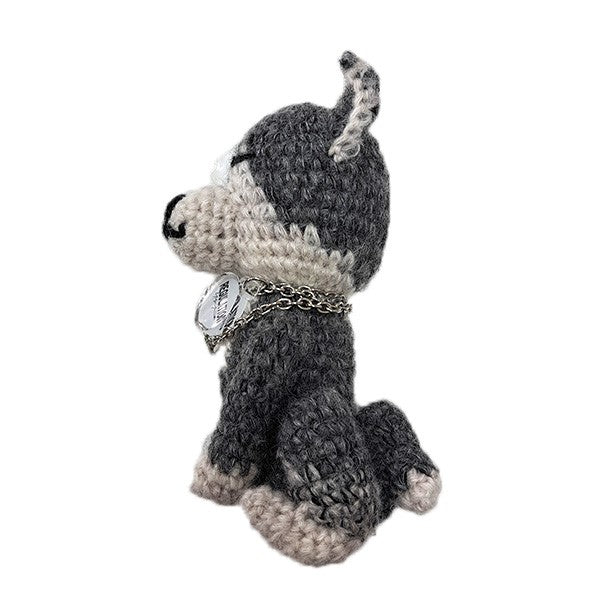 COMBINATION KNIT KNITTED KEY CHARM WITH CHAIN愛犬凛キーチャーム
