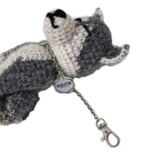 COMBINATION KNIT KNITTED KEY CHARM WITH CHAIN愛犬凛キーチャーム
