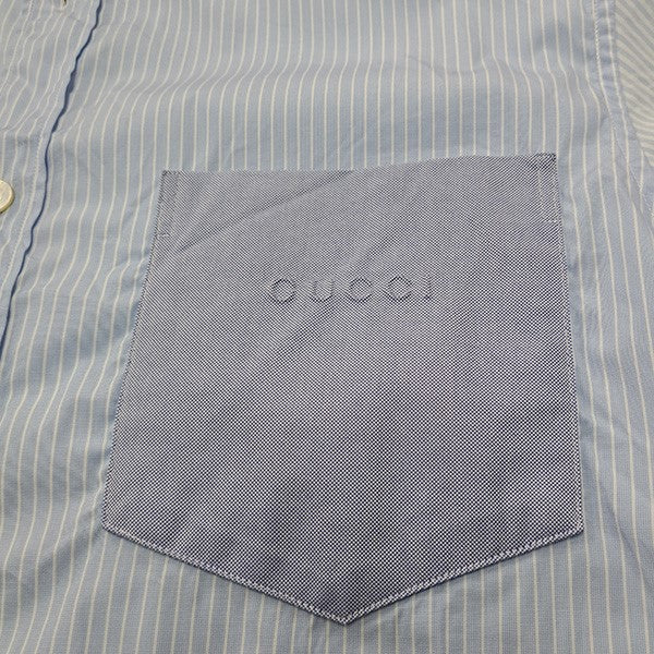 GUCCI エンボスロゴストライプシャツ833294 古着・中古-4枚目のアイテム画像