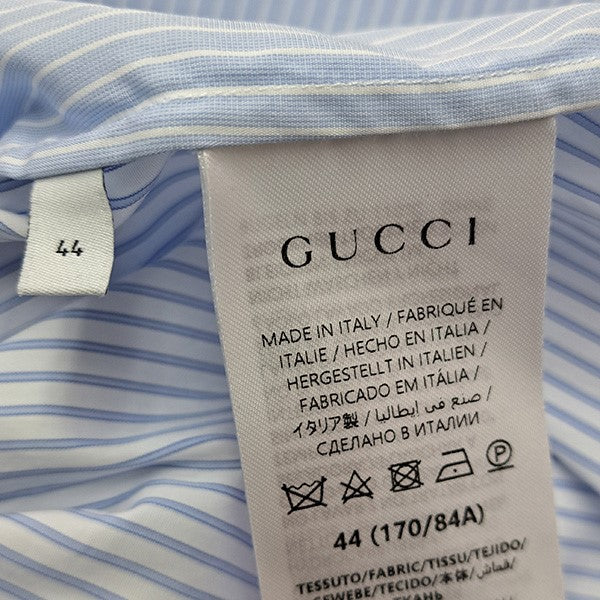 GUCCI エンボスロゴストライプシャツ833294 古着・中古-6枚目のアイテム画像