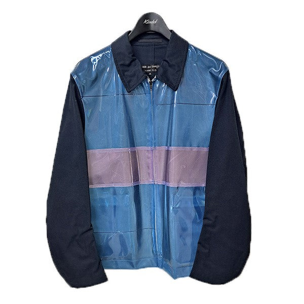 COMME des GARCONS HOMME PLUS 96SSリフレクター期ビニールパッチコットンZIPUPジャケットPJ-100640 古着・中古-1枚目のアイテム画像