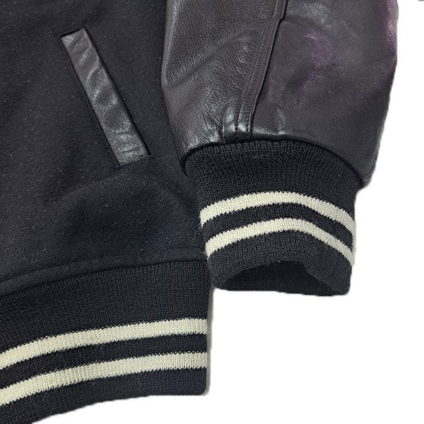 WACKO MARIA LEATHER VARSITY JACKET袖レザーメルトンスタジャン 古着・中古-5枚目のアイテム画像