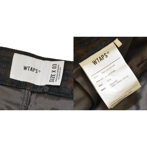 WTAPS(ダブルタップス) TUCK TROUSERS WOOL TWEES　タックウールチェックパンツ