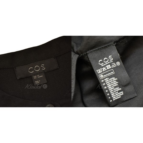 COS(コス) バンドカラーシャツワンピース ブラック サイズ 14｜【公式】カインドオルオンライン ブランド古着・中古通販【kindal】