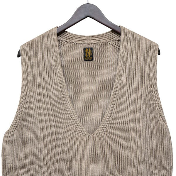 BATONER(バトナー) SIGNATURE RIB V-NECK VEST ニットベスト BN-21FL-032 BN-21FL-032 ベージュ  サイズ 2｜【公式】カインドオルオンライン ブランド古着・中古通販【kindal】