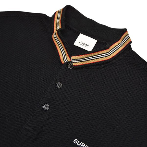 BURBERRY バーバリー　黒ブラック ポロシャツ Lサイズ　ロゴ金　ロンドン バーバリー ロンドン BURBERRY LONDON ポロシャツ 半袖 コットン