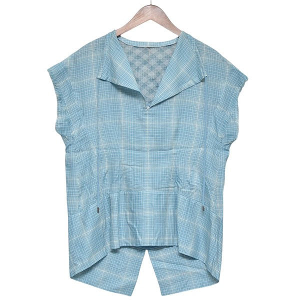 【値下げ】AKANE UTSUNOMIYA ノースリーブチェックシャツ　SAJ-FB28-2003 ブルー サイズ：36 (三軒茶屋店) AKANE UTSUNOMIYA(アカネウツノミヤ) ノースリーブチェック
