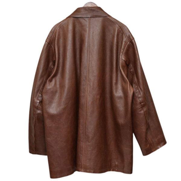 YOKE(ヨーク) 2022AW Cut-Off Leather Car Coat カットオフレザーカーコート レザージャケット  YK22AW0401C YK22AW0401C ブラウン サイズ 3｜【公式】カインドオルオンライン ブランド古着・中古通販【kindal】