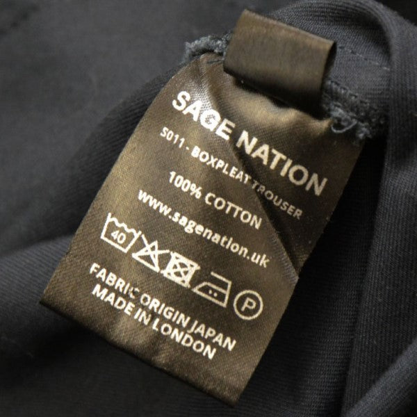 sage NATION(セイジネーション) BOX PLEAT TROUSER タックワイドパンツ S011 S011 ネイビー サイズ  M/L｜【公式】カインドオルオンライン ブランド古着・中古通販【kindal】