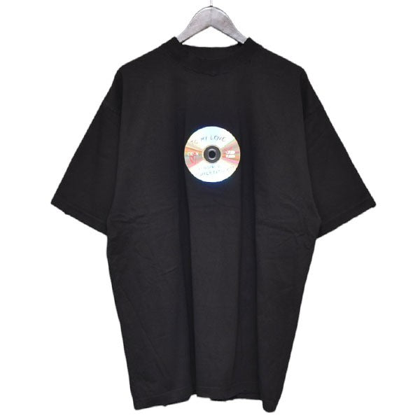 BALENCIAGA 2024SS Valentine CD T shirt バレンタインCDダメージ加工Tシャツ 764235 古着・中古-1枚目のアイテム画像