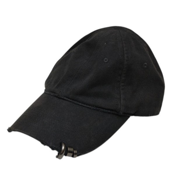 #BALENCIAGA ブラック キャップ BALENCIAGA(バレンシアガ) 2023SS Heavy Piercing Cap キャップ 749157