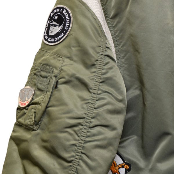 【貴重】Stussy MA-1 フライトジャケット カーキ 25周年記念 STUSSY×Fragment Design×UNDEFEATED×Alpha
