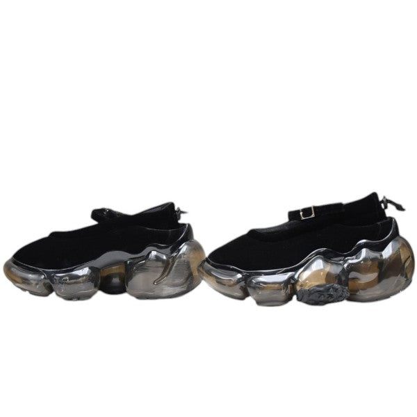 grounds(グラウンズ) MOOPIE PUMPS BLACK VELVET ベロアパンプス