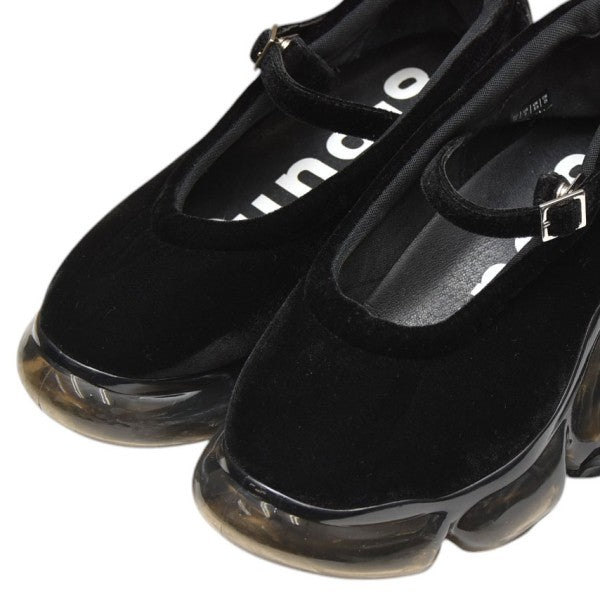 grounds(グラウンズ) MOOPIE PUMPS BLACK VELVET ベロアパンプス