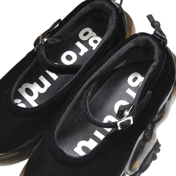 grounds(グラウンズ) MOOPIE PUMPS BLACK VELVET ベロアパンプス