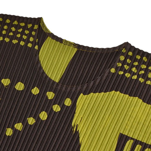 PLEATS PLEASE ISSEY MIYAKE◆長袖シャツ/3/ポリエステル/ORN/総柄 PLEATS PLEASE プリーツプリーズ PP33-FK351 ISSEY MIYAKE