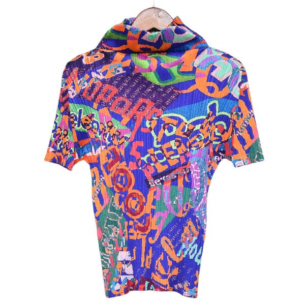 PLEATS PLEASE ISSEY MIYAKE 総柄ハイネックプリーツTシャツ PP71-JK511 古着・中古-2枚目のアイテム画像