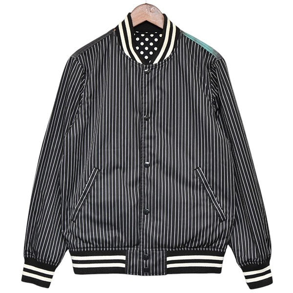 Supreme×COMME des GARCONS SHIRT 2014SS Reversible Varsity Baseball Jacket ドット×ストライプ リバーシブルスタジャン ジャケット ハロルドハンター 古着・中古-2枚目のアイテム画像