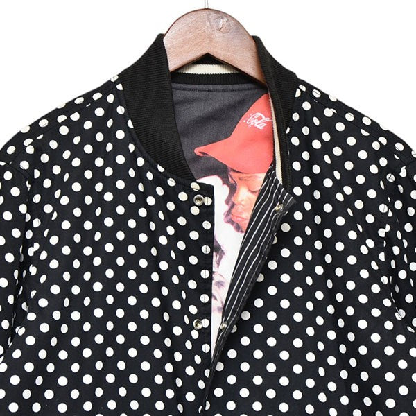 Supreme×COMME des GARCONS SHIRT 2014SS Reversible Varsity Baseball Jacket ドット×ストライプ リバーシブルスタジャン ジャケット ハロルドハンター 古着・中古-5枚目のアイテム画像