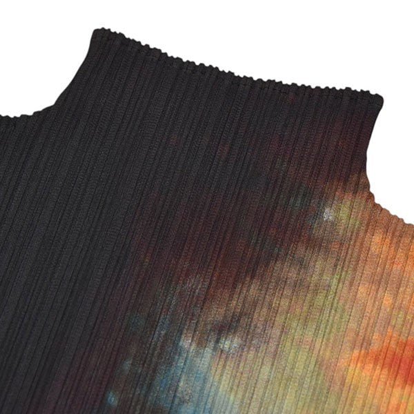 プリーツプリーズ PLEATS PLEASE 宇宙柄タートルネックプリーツロングスリーブTシャツ　ハイネックプリーツブラウス　PP61-JK501 ブ PLEATS PLEASE(プリーツプリーズ) 宇宙柄タートルネックプリーツ