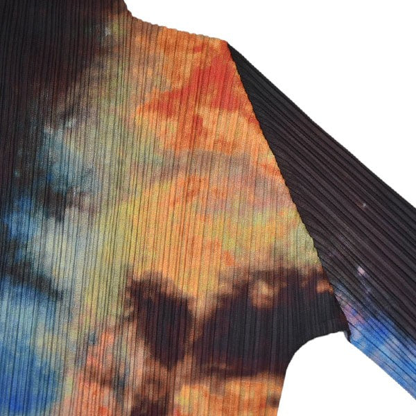 プリーツプリーズ PLEATS PLEASE 宇宙柄タートルネックプリーツロングスリーブTシャツ　ハイネックプリーツブラウス　PP61-JK501 ブ PLEATS PLEASE(プリーツプリーズ) 宇宙柄タートルネックプリーツ