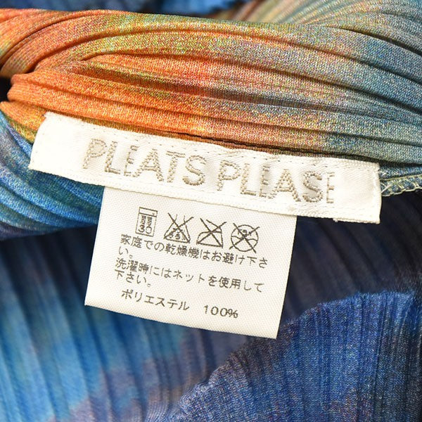 プリーツプリーズ PLEATS PLEASE 宇宙柄タートルネックプリーツロングスリーブTシャツ　ハイネックプリーツブラウス　PP61-JK501 ブ PLEATS PLEASE(プリーツプリーズ) 宇宙柄タートルネックプリーツ