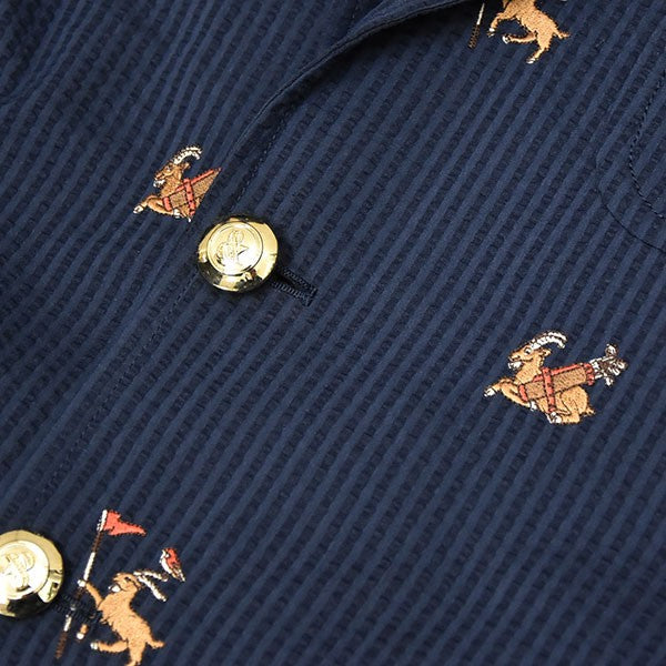 2022AW　SCR EMB BLAZER　刺繍シアサッカージャケット　5522-299-0267