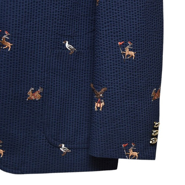 2022AW　SCR EMB BLAZER　刺繍シアサッカージャケット　5522-299-0267