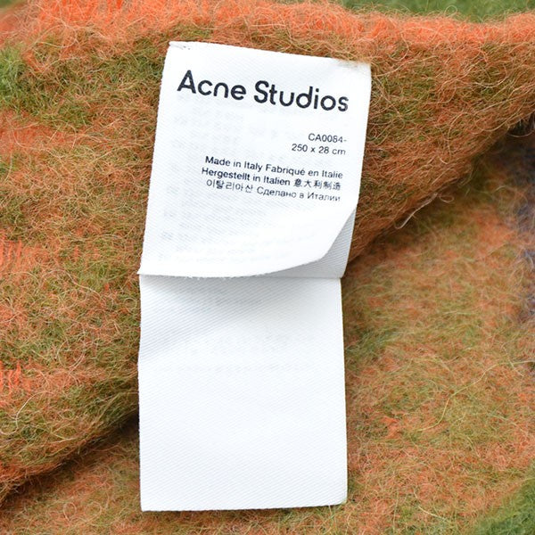 Acne Studiosチェック柄 マフラー大判スカーフ Acne Studios (アクネストゥディオズ) モヘヤ混 チェック柄 マフラー