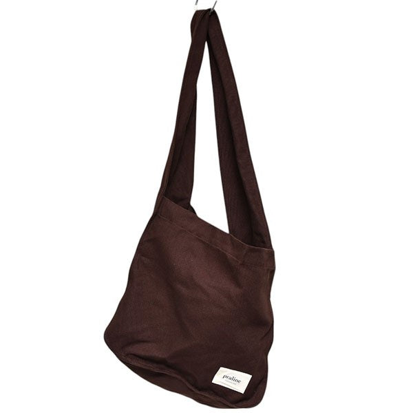 praline 完売品 VAGABOND STRAP L-HANDLE58 フランス製 キャンバス ショルダーバッグ 25SS ブラウン レディース【中古】5-0429G♪ PRALINE(プラリネ) VAGABOND STRAP L-HANDLE58 ショルダーバッグ