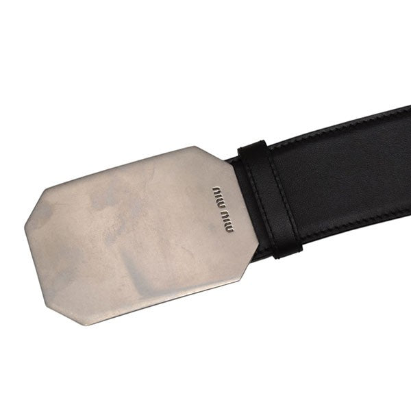MIU MIU(ミュウミュウ) CITY CALF METAL BELT バックルベルト