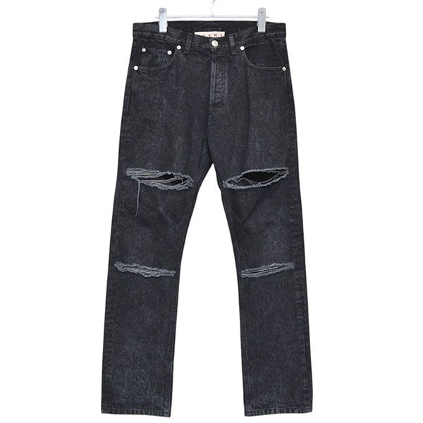 MARNI マルニ 24SS イタリア製 MARBLE DYED DENIM マーブルダイ ワイドデニムパンツ PAJD0425A0 USCT87 40 BLACK ジップフライ ジーンズ Wide Leg Denim ボトムス【中古】【MARNI】 A (未使用に近い)】MARNI マルニ 24SS イタリア製 MARBLE DYED DENIM