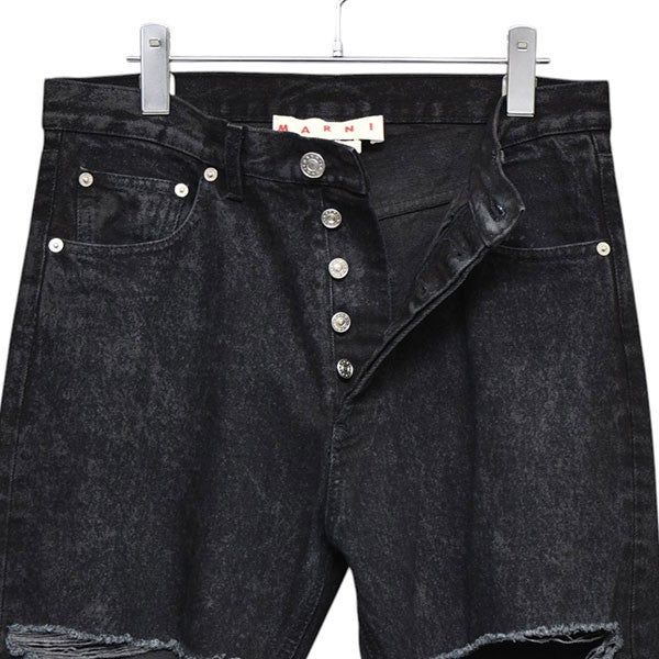 MARNI(マルニ) 2024AW Marble-Dyed Jeans ダメージ加工デニムパンツ
