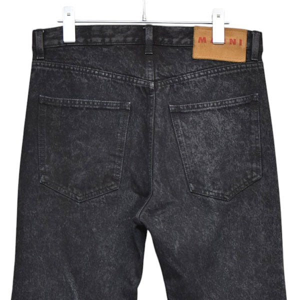 MARNI マルニ 24SS イタリア製 MARBLE DYED DENIM マーブルダイ ワイドデニムパンツ PAJD0425A0 USCT87 40 BLACK ジップフライ ジーンズ Wide Leg Denim ボトムス【中古】【MARNI】 MARNI（マルニ）の「MARBLE DYED DENIM / デニムパンツ（デニムパンツ