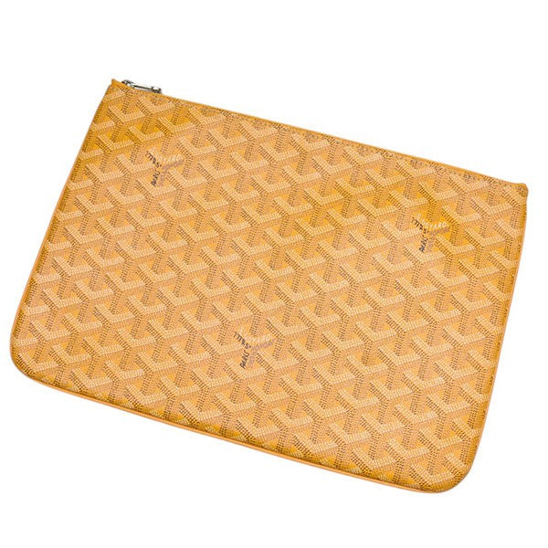 GOYARD セナGMクラッチバッグ　アイボリー　PVC ヘリンボーン GOYARD(ゴヤール) セナGM クラッチバッグ イエロー｜【公式】カインド