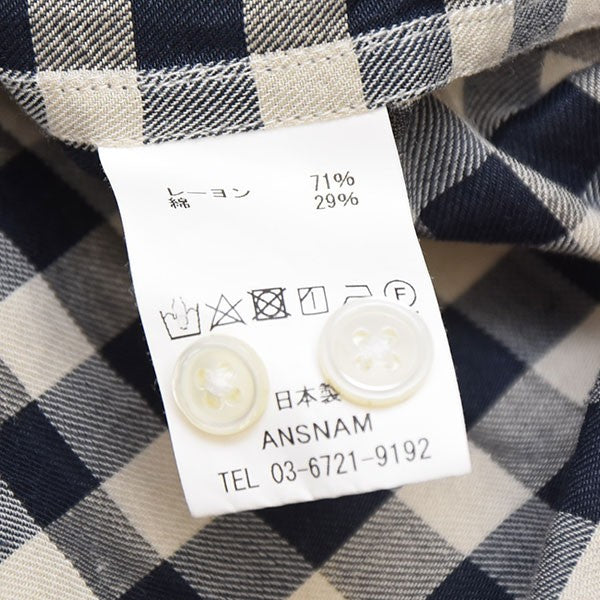 ANSNAM I am dork ギンガムチェックシャツ 古着・中古-7枚目のアイテム画像